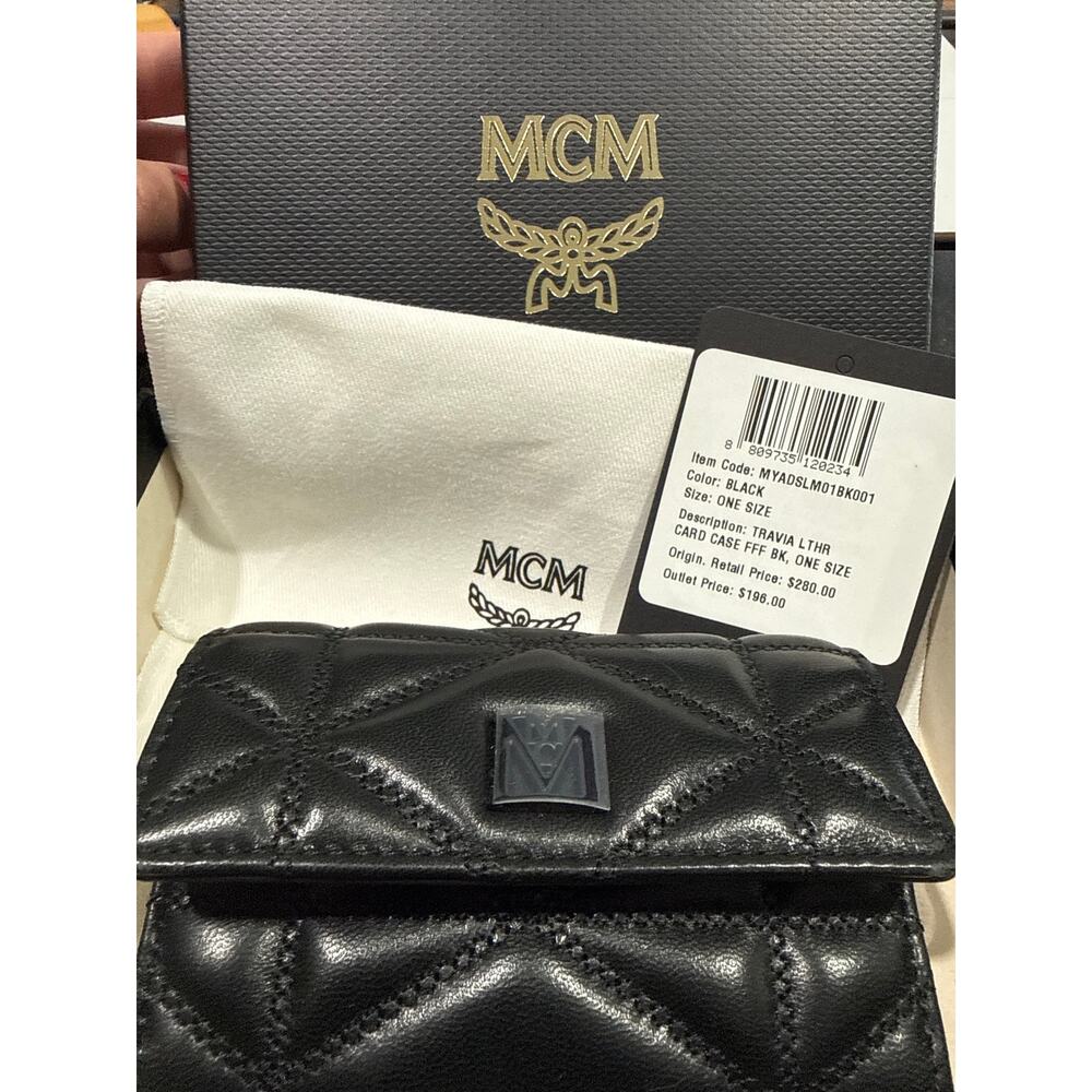 MCM Travia Quilted Leather Card Case – Authentic Black NWT - Picture 14 of 15